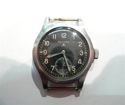 Lot 101 - A military steel cased watch (no strap)
