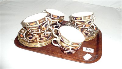 Lot 106 - Eight Royal Crown Derby tea cups and saucer, pattern no 1128.
