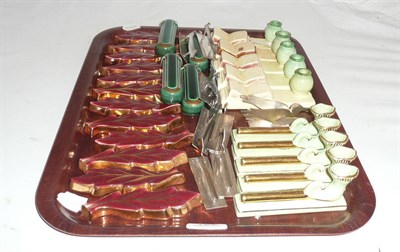 Lot 108 - A collection of assorted knife rests including pottery examples, plated rests etc