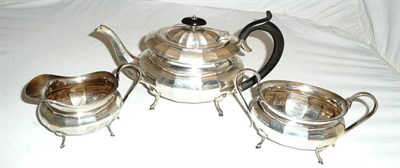 Lot 118 - A three piece silver tea set, Sheffield 1958