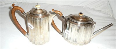 Lot 125 - Silver teapot, London 1810 and a silver hot water jug, Birmingham 1949