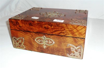 Lot 129 - Walnut jewellery box, previously fitted