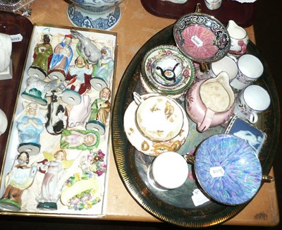 Lot 146 - Two trays of ceramics including Maling Continental porcelain nativity sets, etc