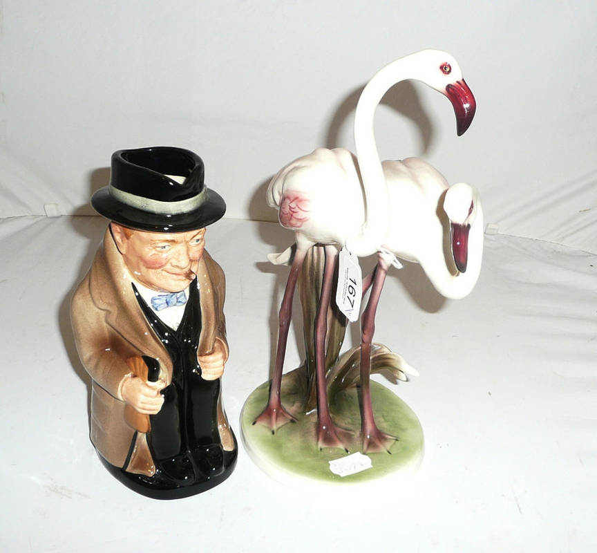 Lot 167 - Royal Doulton 'Winston Churchill' and an Austrian bird group