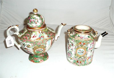 Lot 178 - A Canton teapot and a tea kettle