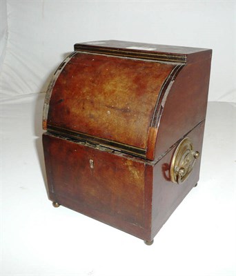 Lot 179 - 19th century mahogany decanter box and contents (a.f.)