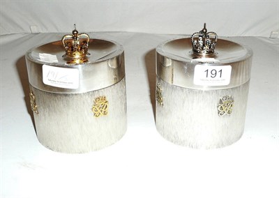 Lot 191 - Pair of Royal Commemorative silver caddies, limited edition of 1500 by 'Carrington & Co',...