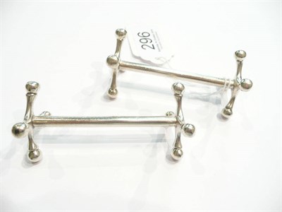 Lot 296 - Pair of silver knife rests