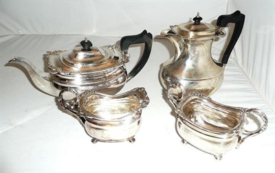 Lot 305 - A four piece silver teaset