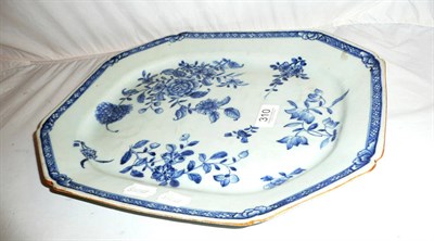 Lot 310 - 18th century Chinese blue and white meat plate