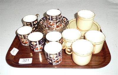 Lot 321 - Six Royal Crown Derby Imari pattern coffee cans and saucers and four Locke & Co blush ivory...