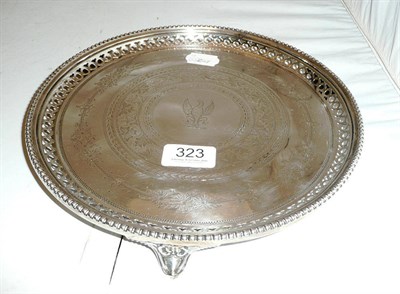 Lot 323 - Victorian silver pierced circular salver