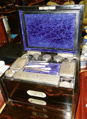 Lot 339 - Coromandel box with silver-mounted fittings