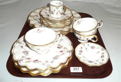 Lot 357 - Royal Crown Derby 'Royal Antoinette' pattern part tea wares