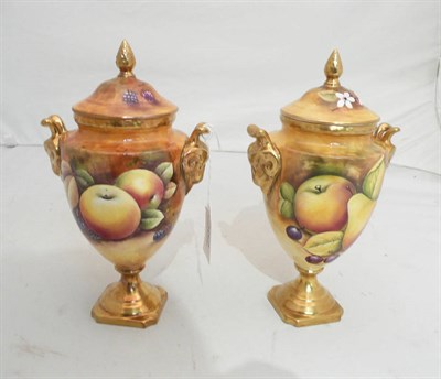 Lot 362 - Matched pair of Coalport vases painted by Dennis & Pinter in the Worcester style