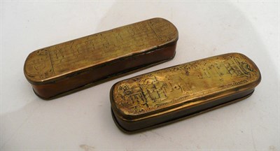 Lot 390 - Two 18th century Dutch tobacco boxes