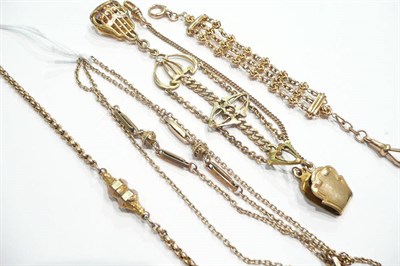 Lot 432 - Fancy link chain an albertina and three suspension chains