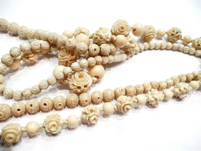 Lot 439 - Two strands of ivory beads