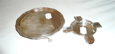 Lot 447 - Small silver waiter and an ashtray