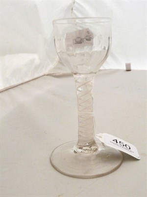 Lot 450 - 18th century opaque twist wine glass