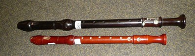 Lot 490 - Two wooden recorders