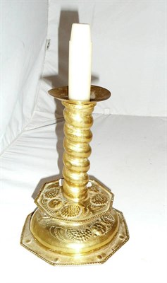 Lot 495 - 17th century brass candlestick