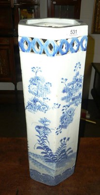 Lot 531 - Japanese blue and white porcelain stick stand