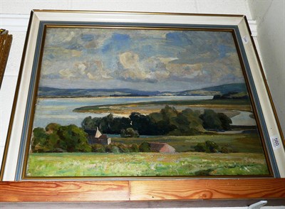 Lot 560 - R M Fraser, estuary scene, oil