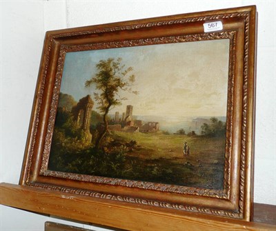 Lot 567 - Framed oil, figures in a landscape, William Gill