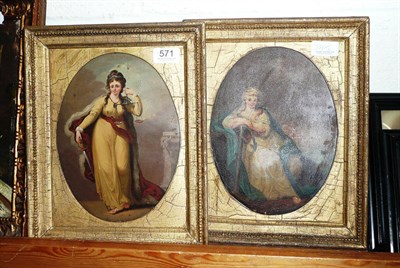 Lot 571 - Continental School, pair of oval portraits