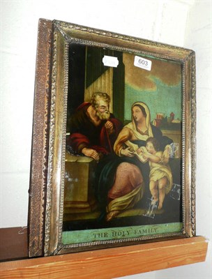 Lot 603 - Pair of reverse paintings on glass