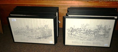 Lot 611 - Twenty four framed hunting prints depicting scenes and hunts from the North East of England