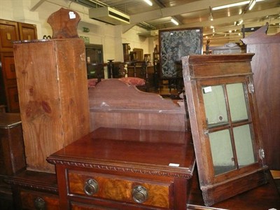 Lot 639 - French pine bread bin and a corner cupboard