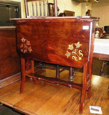 Lot 662 - Inlaid Sutherland table and a standard lamp