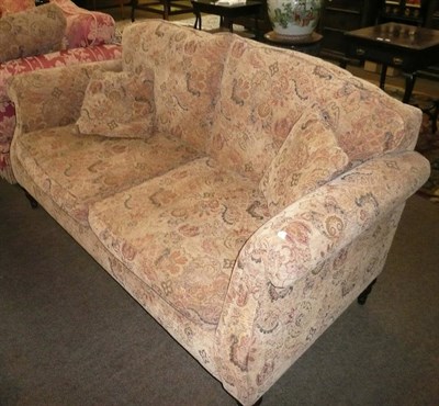 Lot 682 - Modern upholstered sofa and a footstool