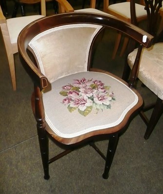 Lot 691 - An inlaid mahogany tub armchair