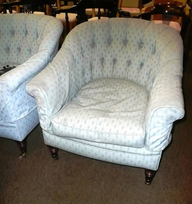 Lot 695 - Two Victorian upholstered tub chairs