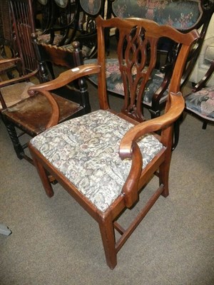 Lot 705 - Georgian mahogany carver chair