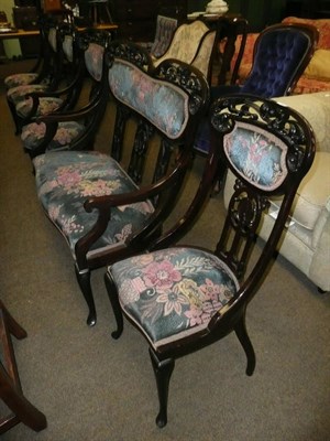 Lot 706 - Set of six carved salon chairs