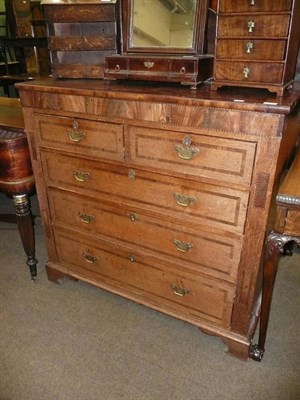 Lot 725 - George III oak and mahogany chest