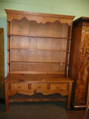 Lot 755 - Reproduction pine dresser and rack