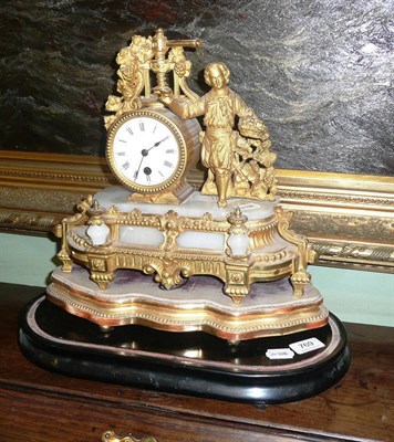 Lot 769 - Gilt mantel clock