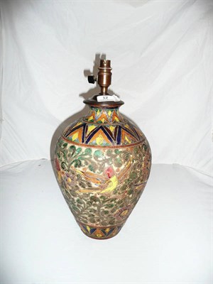 Lot 12 - Italian pottery Persian style lamp base