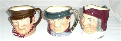 Lot 14 - Three Royal Doulton large character jugs - 'Tony Weller', 'Sam Weller' and 'Simm the Cellarer'