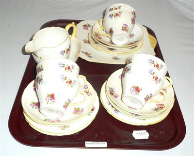 Lot 15 - A Shelley floral-decorated tea set