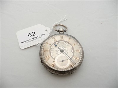 Lot 52 - A silver open-faced pocket watch