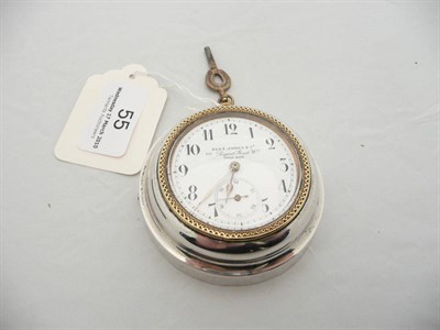 Lot 55 - A silver office timepiece retailed by 'Alex Jones & Co'