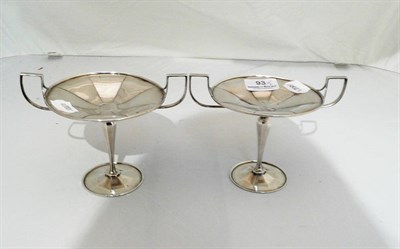 Lot 93 - A pair of silver tazzae by Mappin & Webb