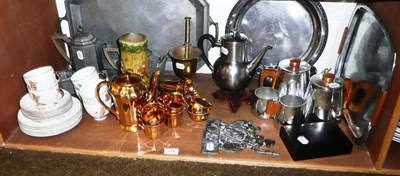 Lot 119 - Burgess & Leigh Burleighware sporting tea set, Wade coffee set, pewter tea set, other tea sets,...