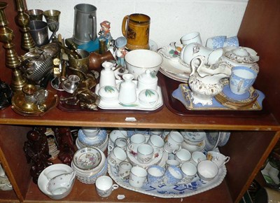 Lot 126 - Quantity of ceramics including a Canton vase, tea sets, glass, etc